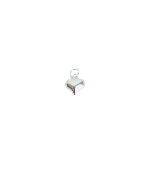925 Sterling Silver SMALL Heart Charm (8mm x 10mm)
