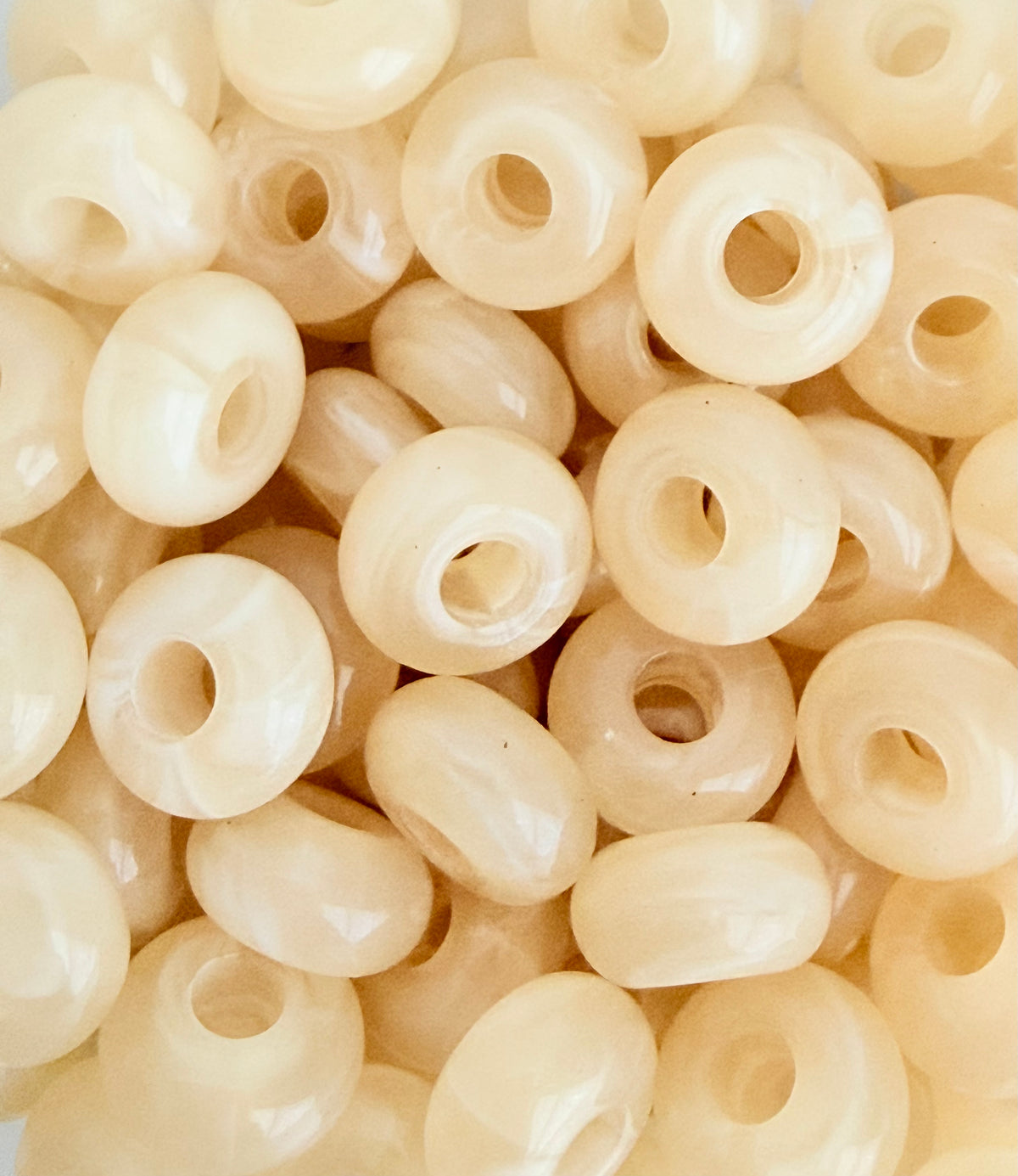 14mm Big Hole Acrylic Rondelle Beads • Assorted Color Donut-Shaped Beads for Jewelry Making