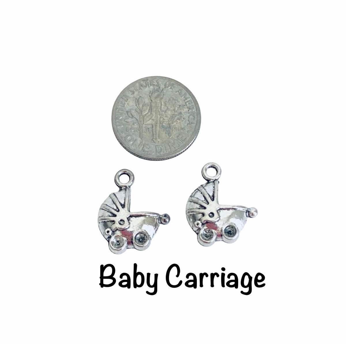 Base Metal Small Baby Charms (Milk Bottle • Baby Carriage • Rocking Horse)