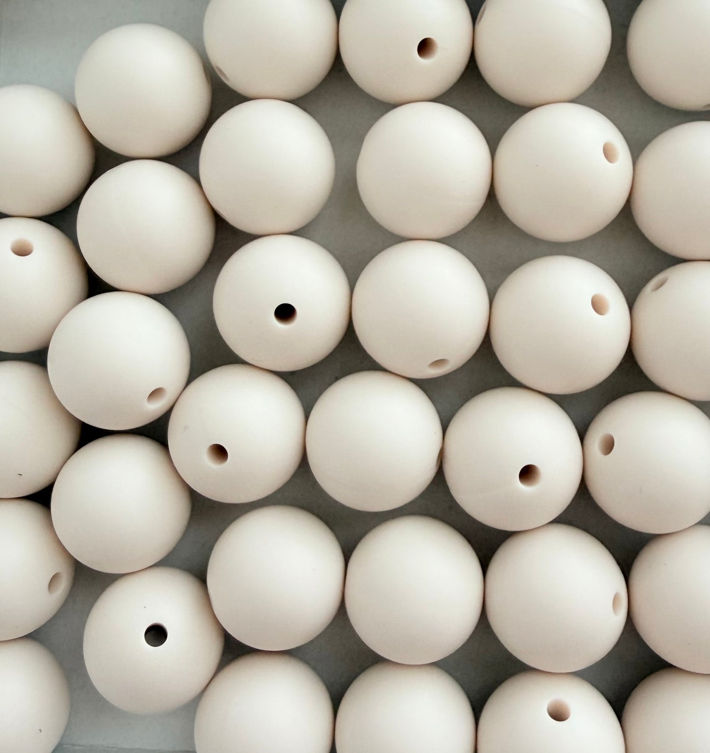 15mm Ivory Silicone Beads • Cream Round Beads (Sold by Piece) for Jewelry Making, Keychains & DIY Crafts