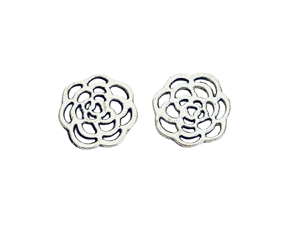 Base Metal Small Rose Charms