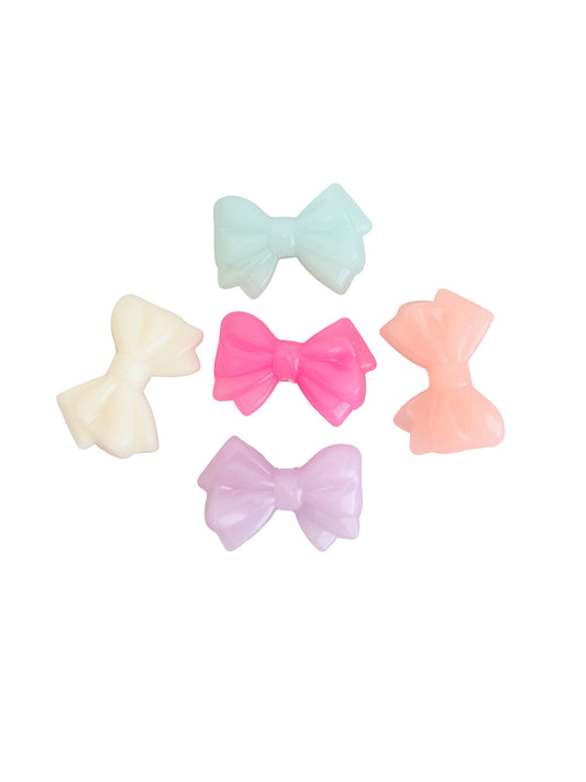 Acrylic Translucent Bow Beads • Random Mix Color Beads for Jewelry Making