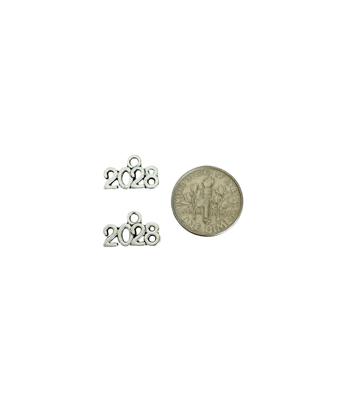 Base Metal Tiny Year Number Charms 2026 • 2027 • 2028 • 2025 • 2024 • 2023 • 2022