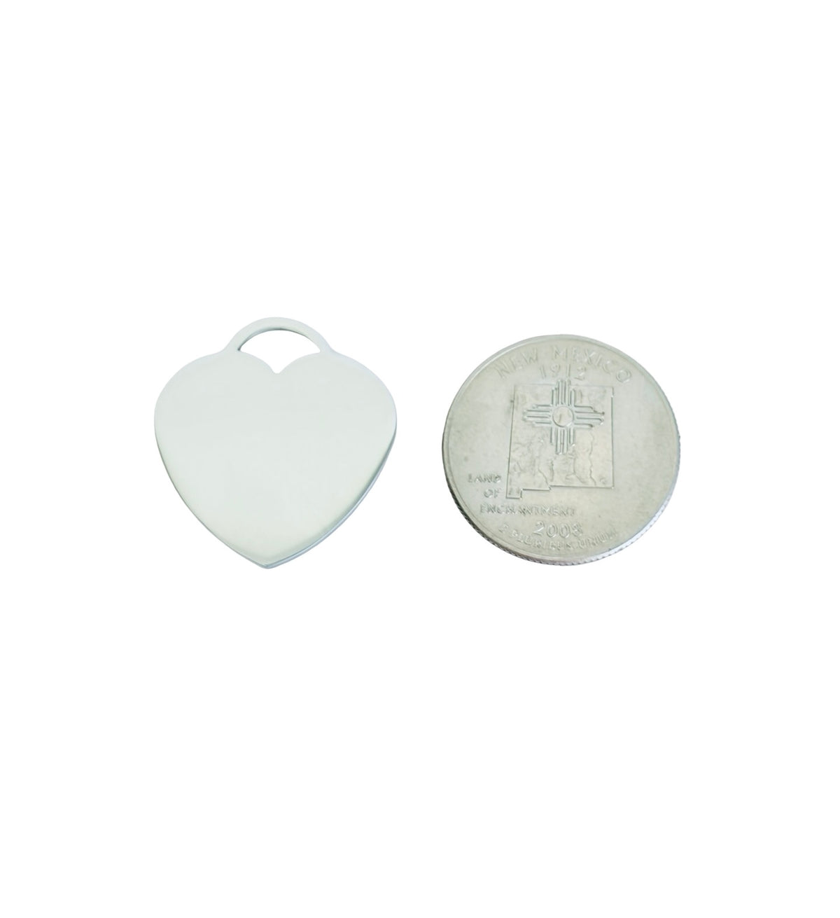 25mm Shiny Stainless Steel Heart Blanks