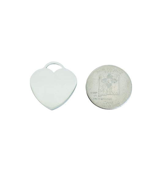 25mm Shiny Stainless Steel Heart Blanks