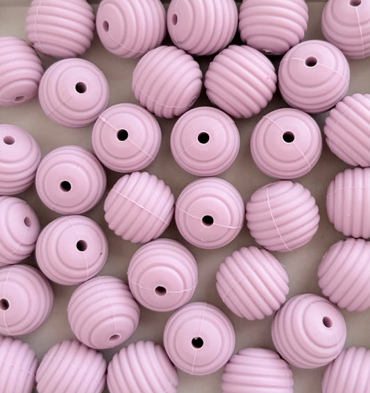 15mm Lavender Ribbed Silicone Beads • Round Textured Beads (Sold Per Piece) for Jewelry Making, Keychains & DIY Crafts (Copy)