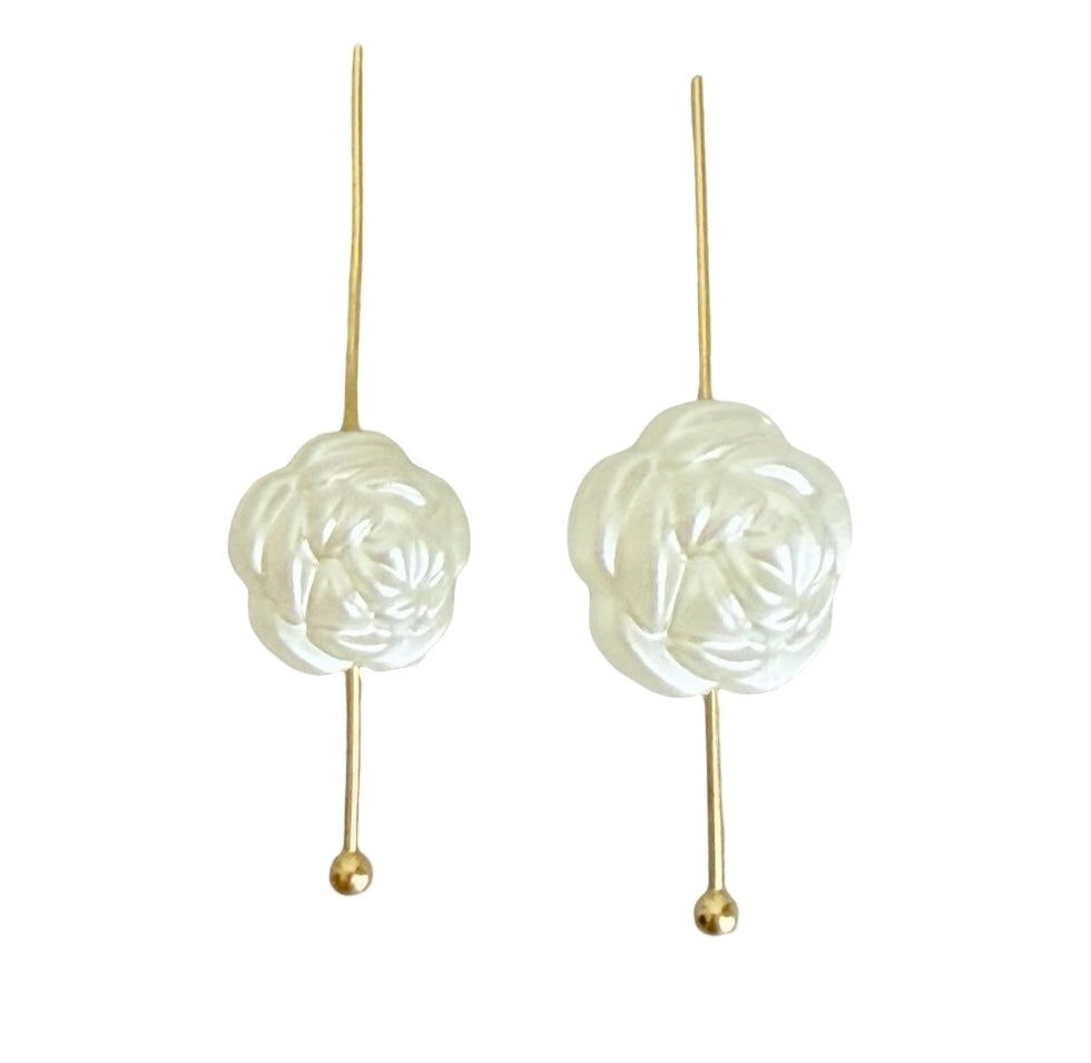 Faux Pearl Rose Beads for Jewelry Making • 10mm & 12mm