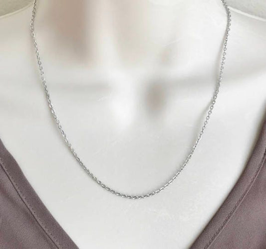 Stainless Steel Flat Cable Chain Necklace • Classic Link Chain for Pendants, Charms & Everyday Jewelry