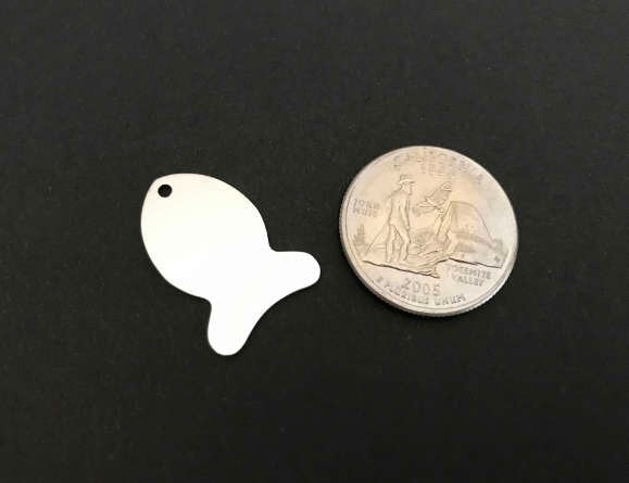 Stainless Steel Fish Tag Blank with Polished Finish • Engravable Fish Pendant for Jewelry Making, Keychains & Custom Gifts