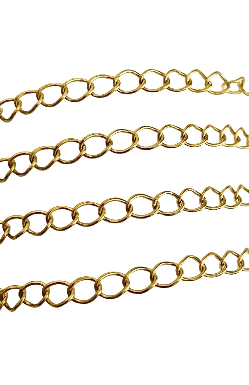 4mm x 5mm Extension Chain • Stainless Steel • Gold over Stainless Steel • Sold by the Foot