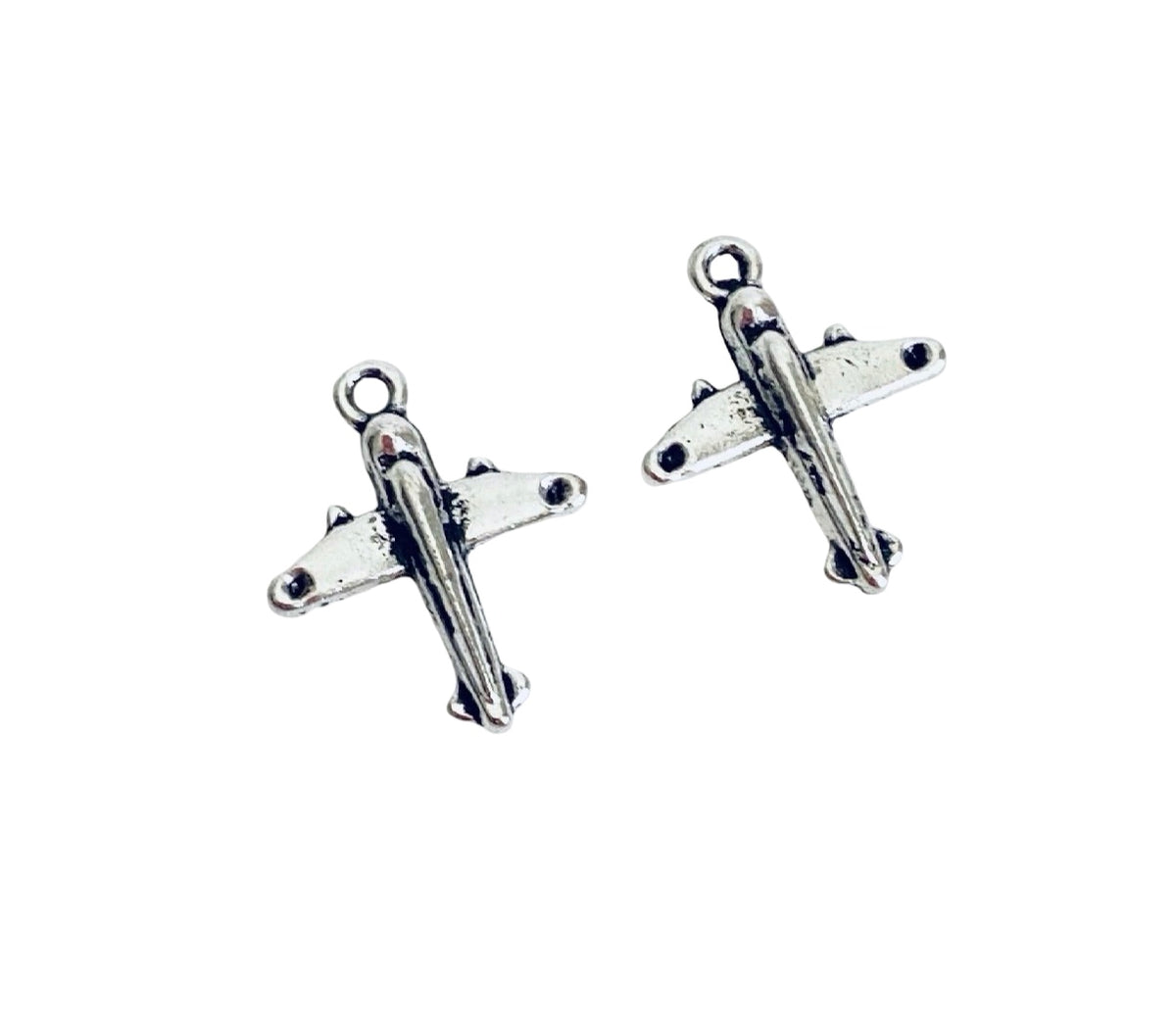 Base Metal Airplane Charms (Small Airplane • Aircraft)