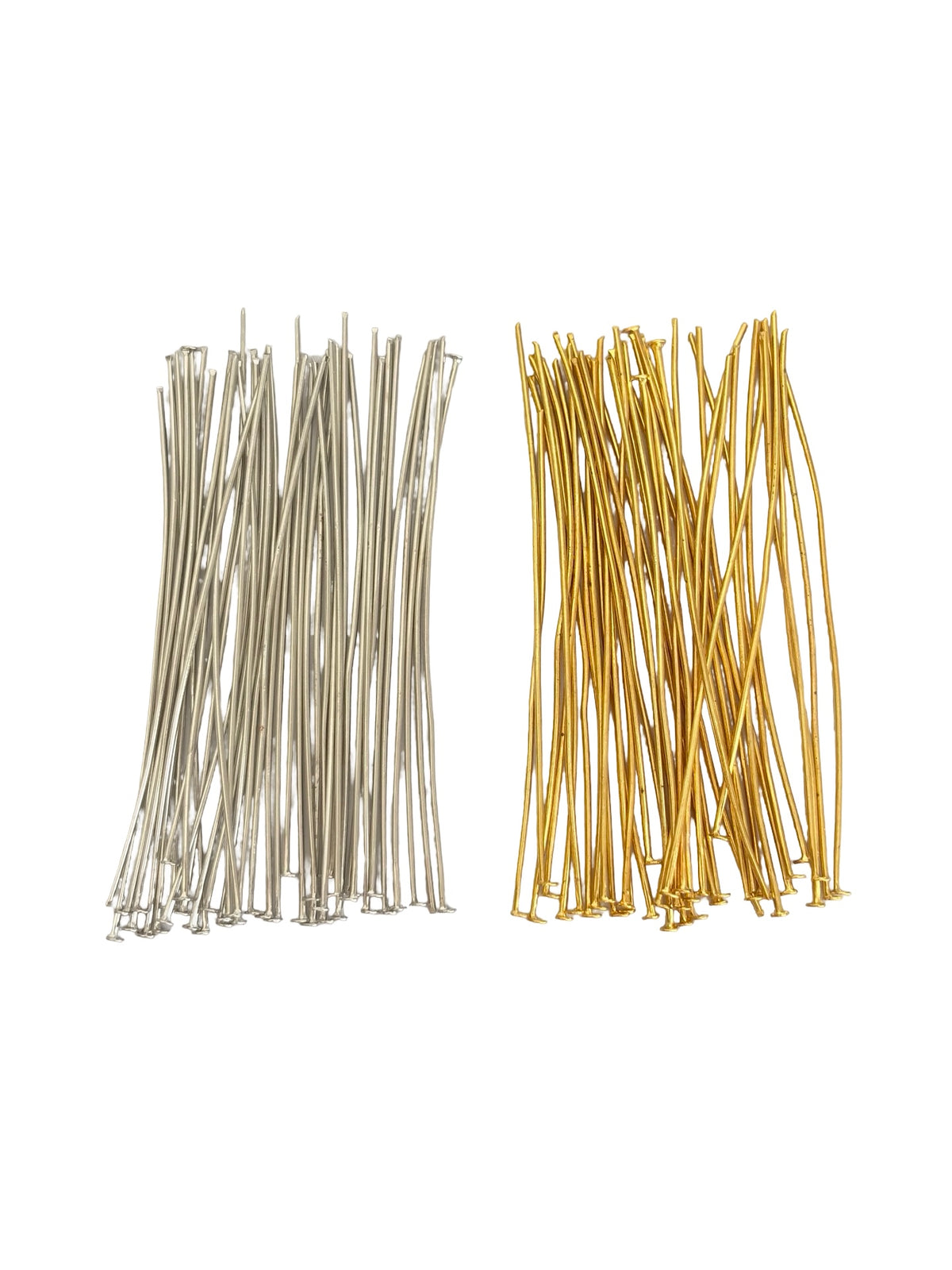 0.8mm x 70mm Thick Base Metal Flat Head Pins • Off-Center Head • Beaded Flower Making & Jewelry Crafts