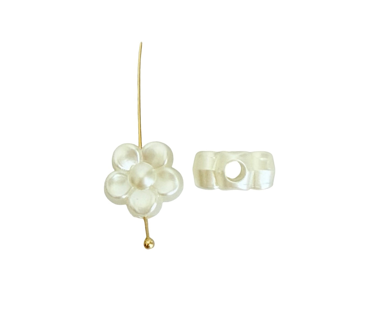 12mm Faux Pearl Flower Beads for Jewelry Making