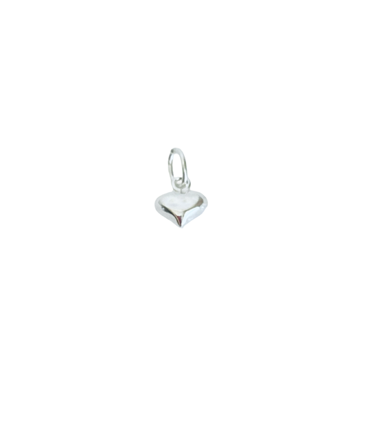 925 Sterling Silver TINY Puff Heart Charm (6mm x 7mm)