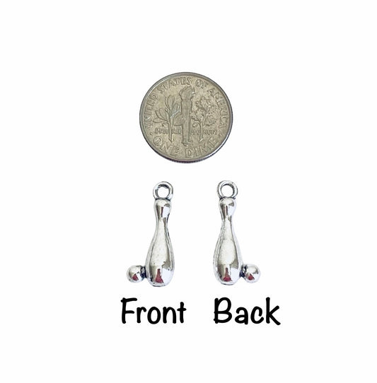 Base Metal Small Bowling Pin Charm