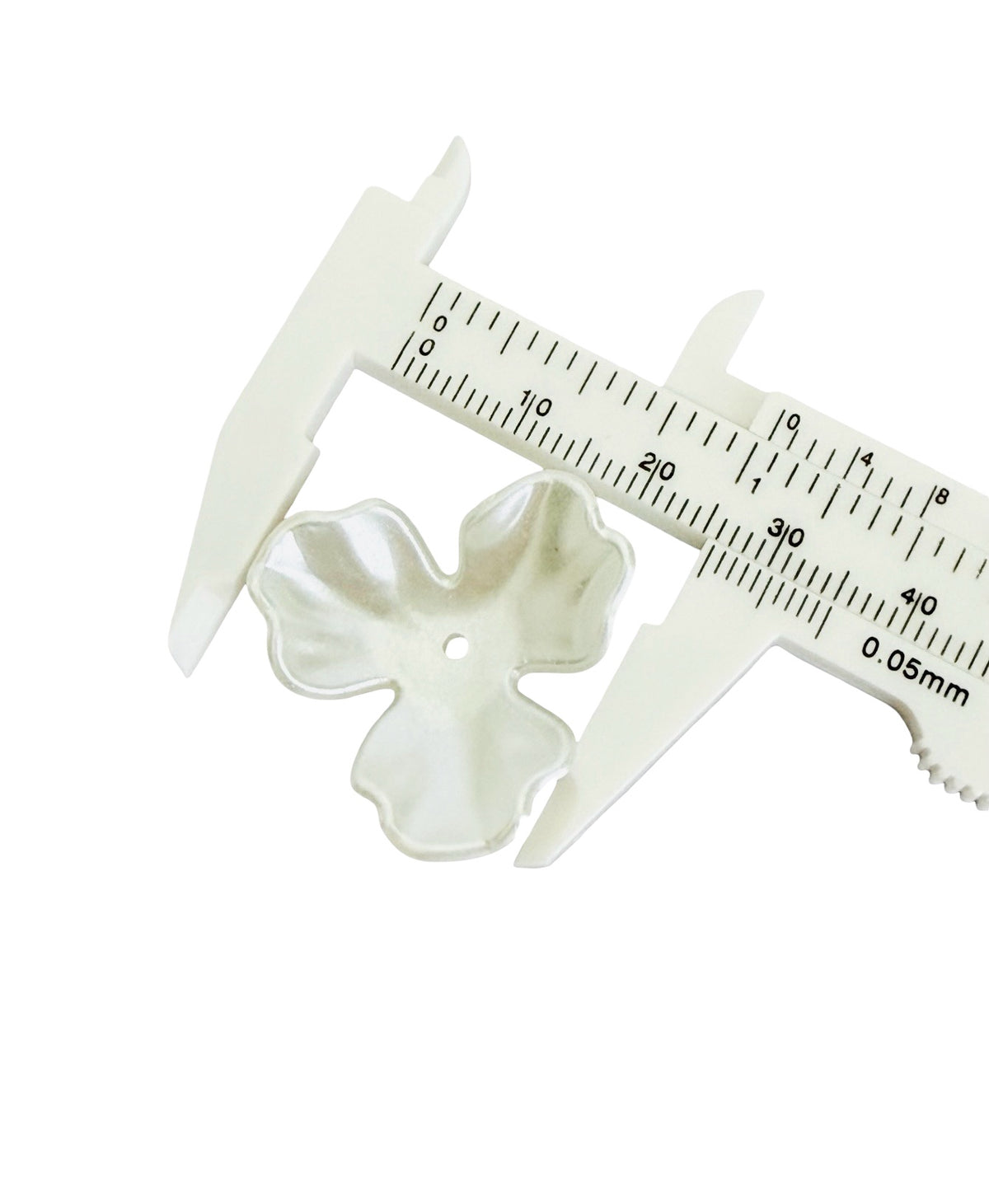 26mm Acrylic Faux Pearl 3-Petal Flower Beads • Large Pearl Flower Beads for Jewelry Making & Crafts