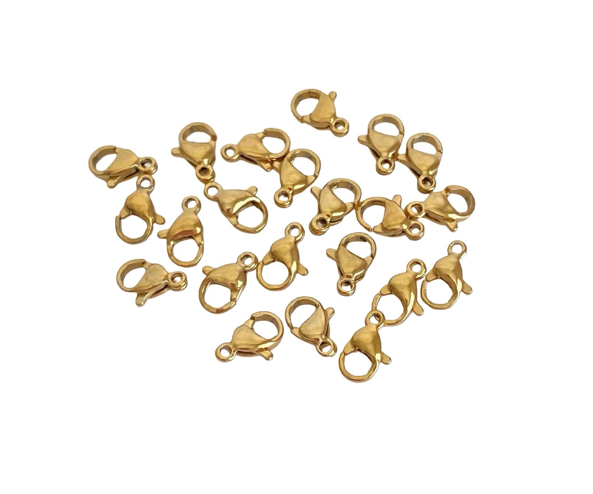 9mm Lobster Clasp • Stainless Steel, Gold Over Stainless Steel & Rose Gold over Stainless Steel