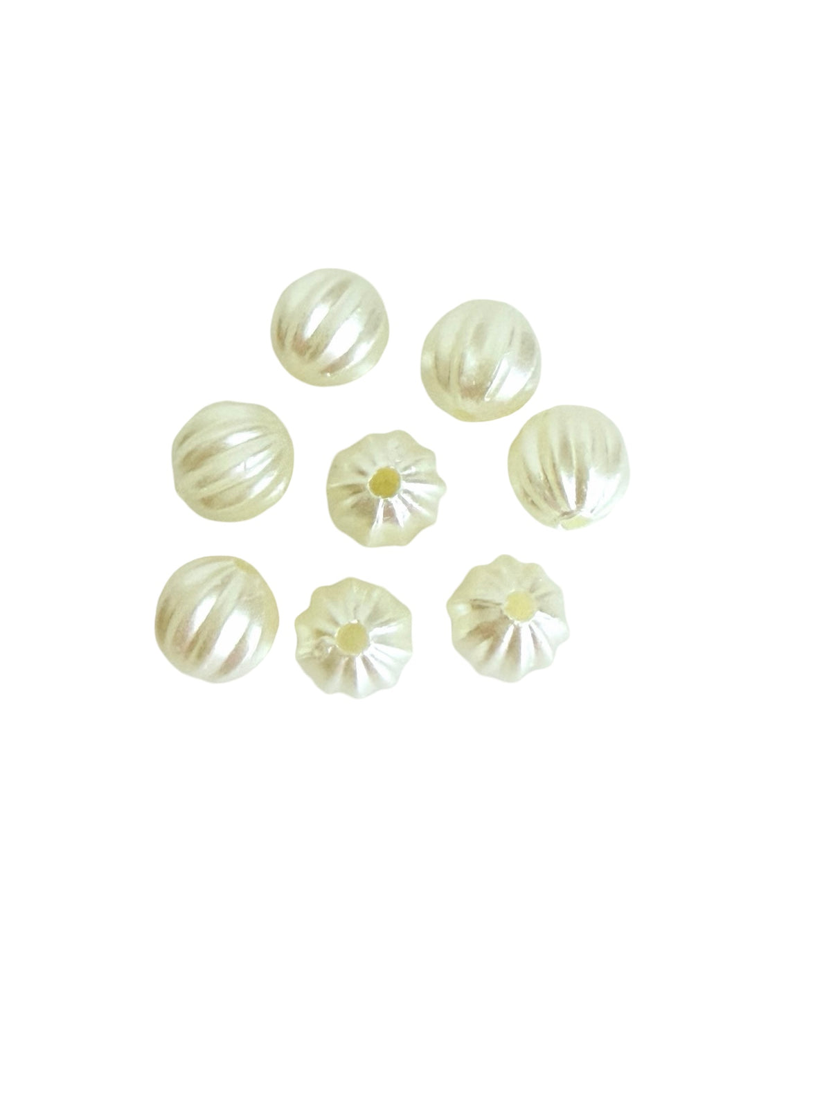 Ribbed Faux Pearl Beads • 8mm or 10mm • ABS Pearl Beads for Jewelry Making