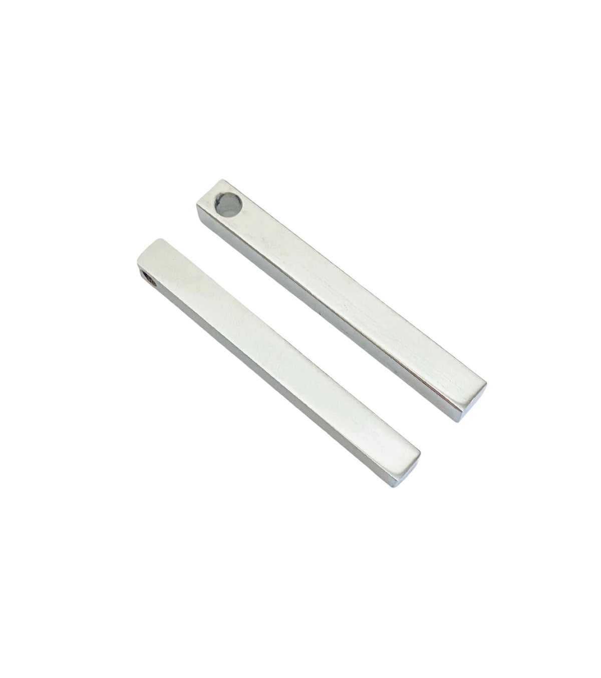 Shiny Long 4-sided Bar Blank • 5mm x 40mm • Stainless Steel, Gold or Rose Gold over Stainless Steel