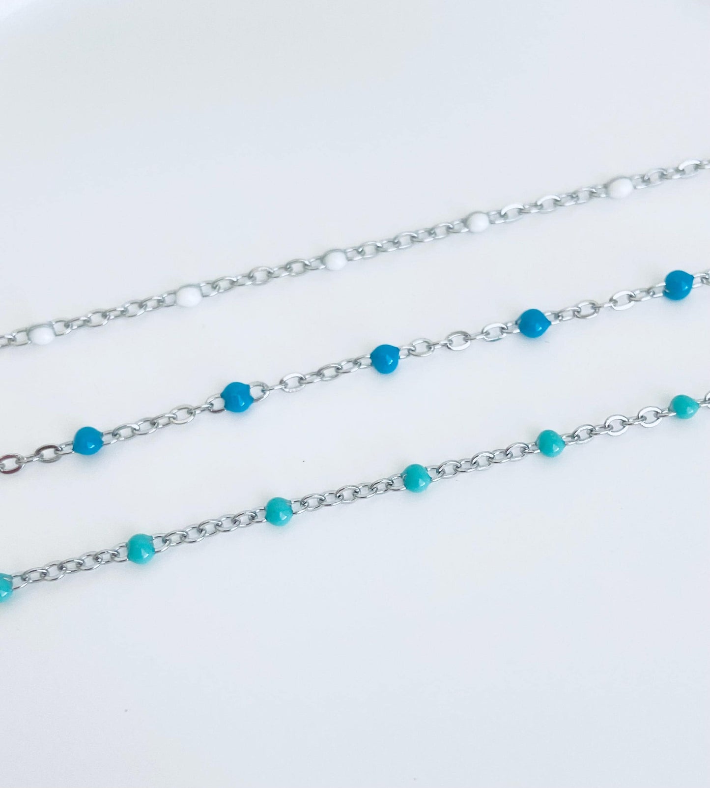 Minimalist Stainless Steel Enamel Chain Necklace