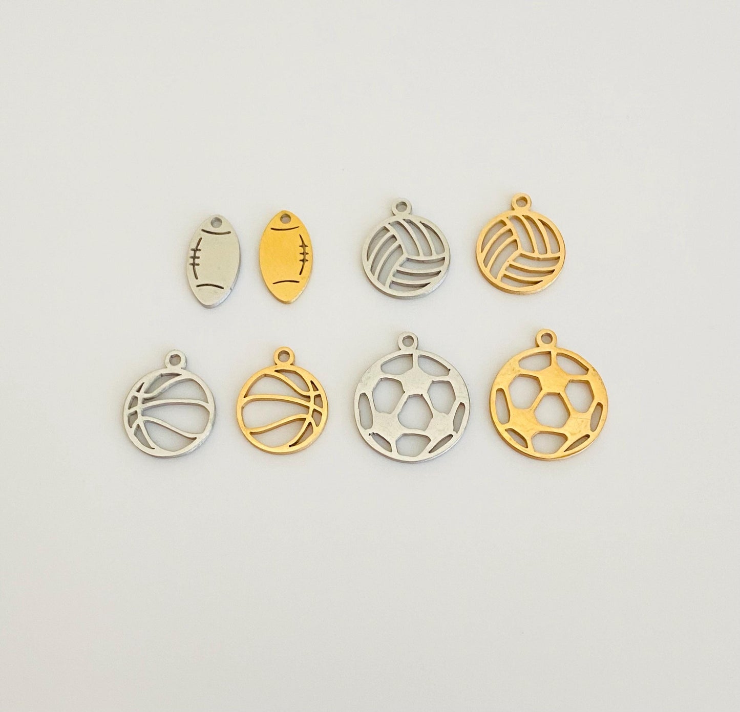 Stainless Steel Sports Charm • Football • Volleyball • Basketball • Soccer Charm