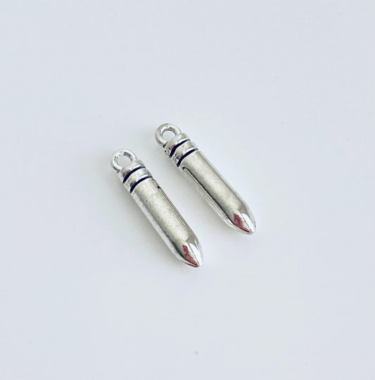 Base Metal Small Bullet Charm