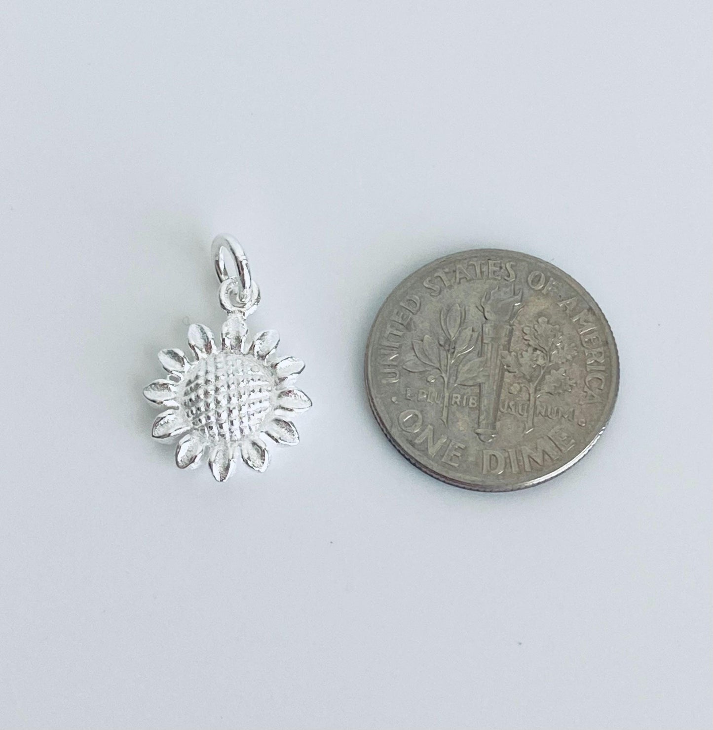 Sterling Silver Sunflower Charm