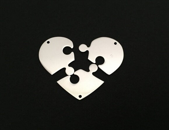 Engravable Stainless Steel Broken Heart Blanks