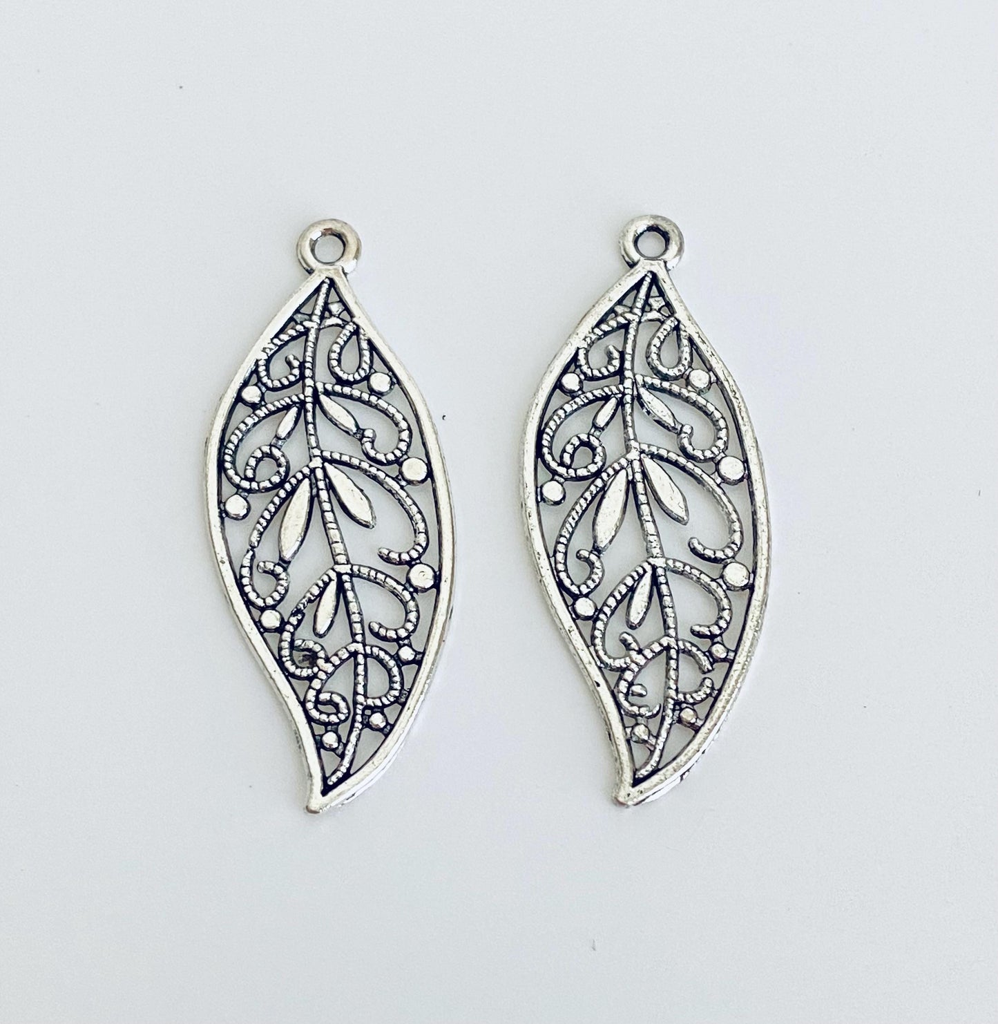 Large Filigree Leaf Charm