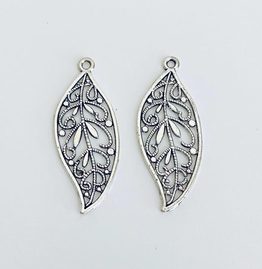 Large Filigree Leaf Charm