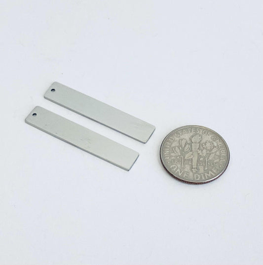 6x32mm Stainless Steel Vertical Blank Bar • Sleek Engravable Pendant for Necklaces, Bracelets & Personalized Gifts