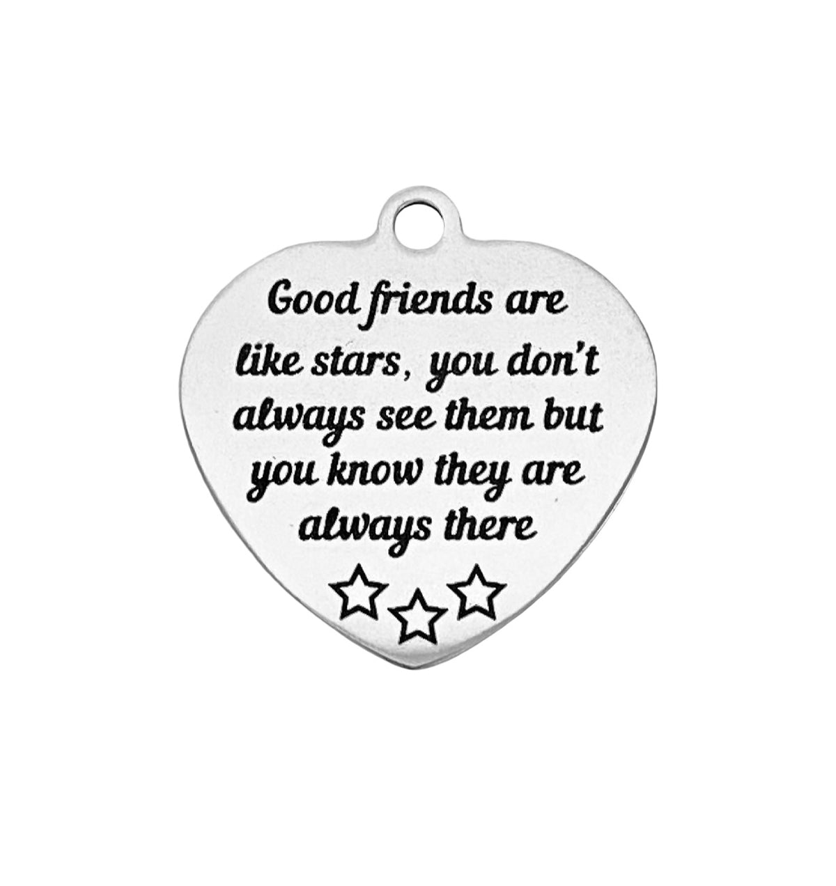 Large Stainless Steel Friendship Charm  Pre-Engraved