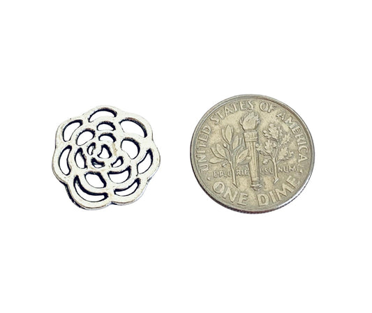 Base Metal Small Rose Charms