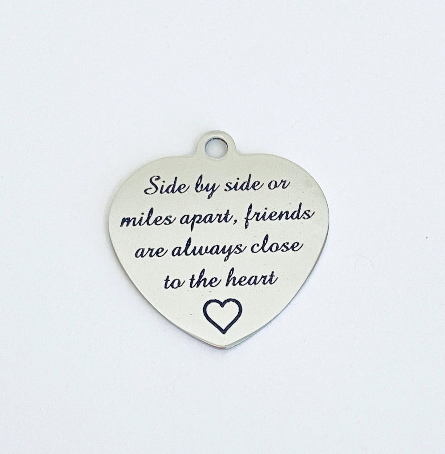 Large Stainless Steel Engraved Friendship Charm