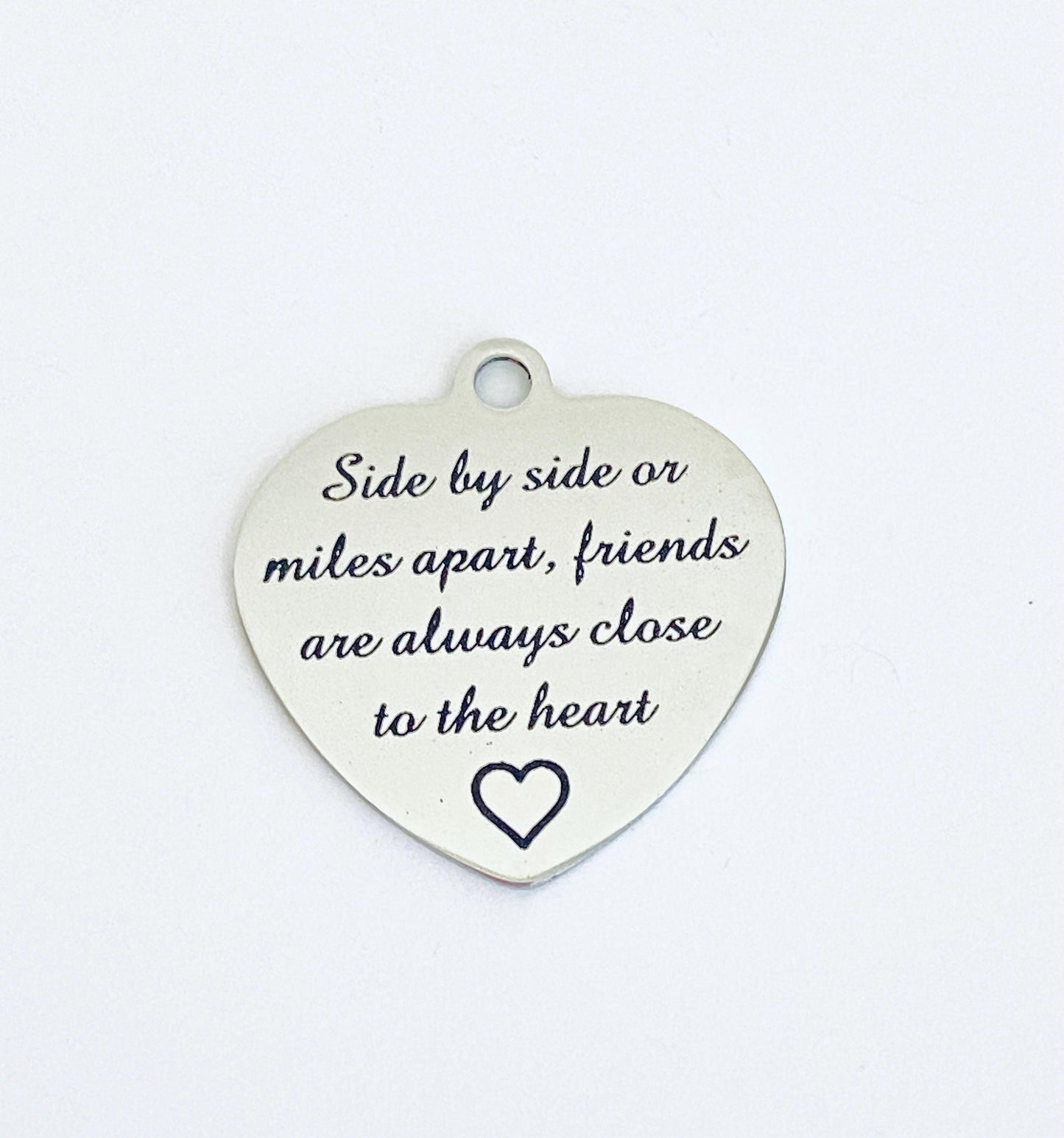 Large Stainless Steel Engraved Friendship Charm
