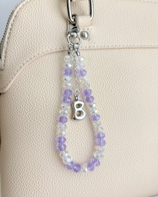 Personalized Glass Crystal Bag Charm
