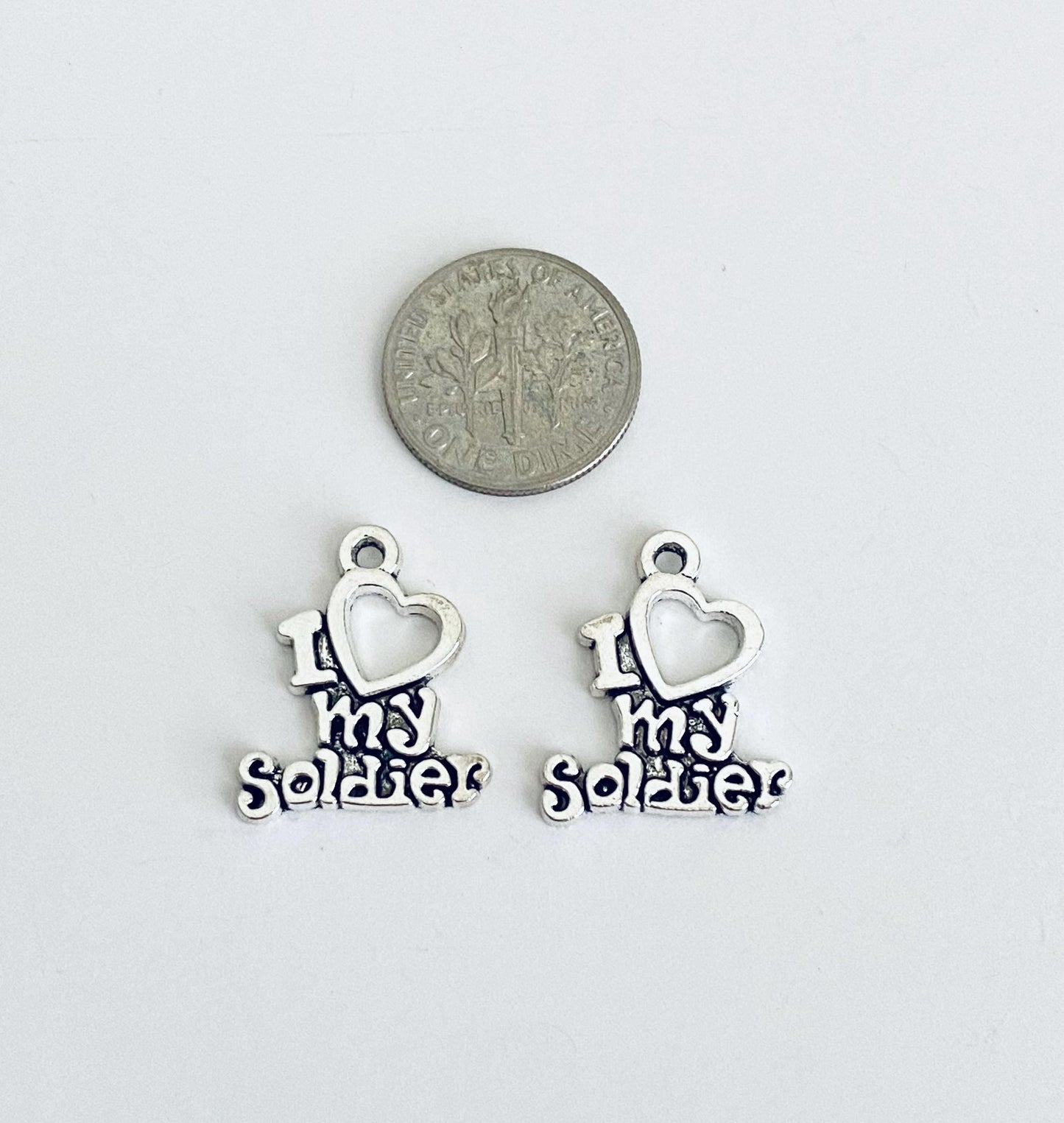 I Love My Soldier Charm