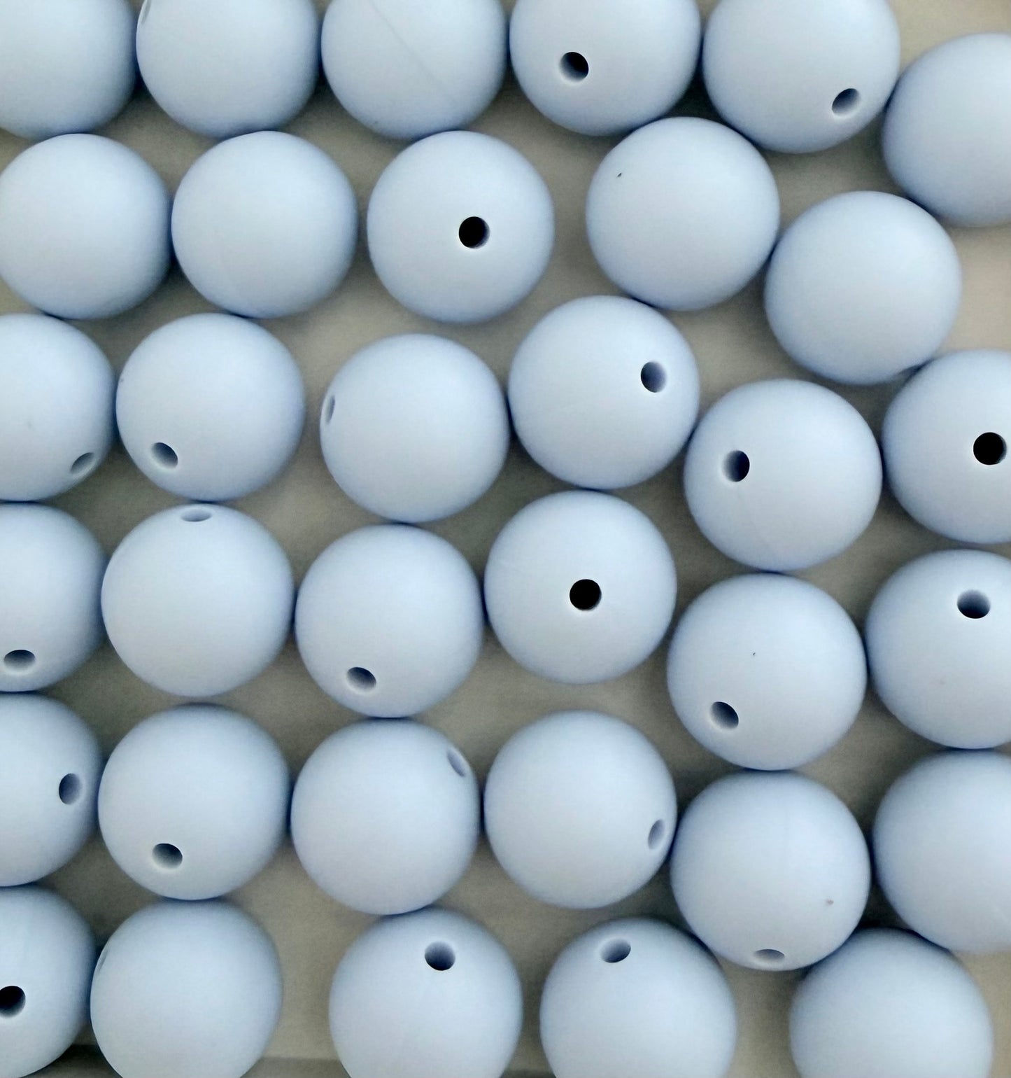 15mm Light Blue Silicone Beads • Round Beads (Sold Per Piece) for Jewelry Making, Keychains & DIY Crafts