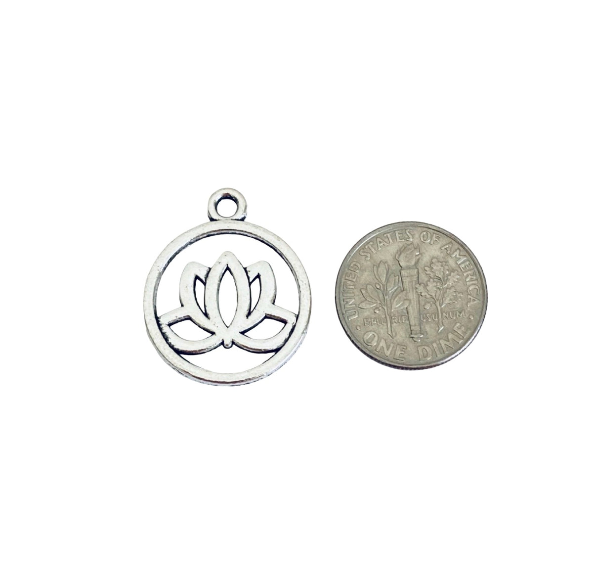 Base Metal Lotus Flower Charms