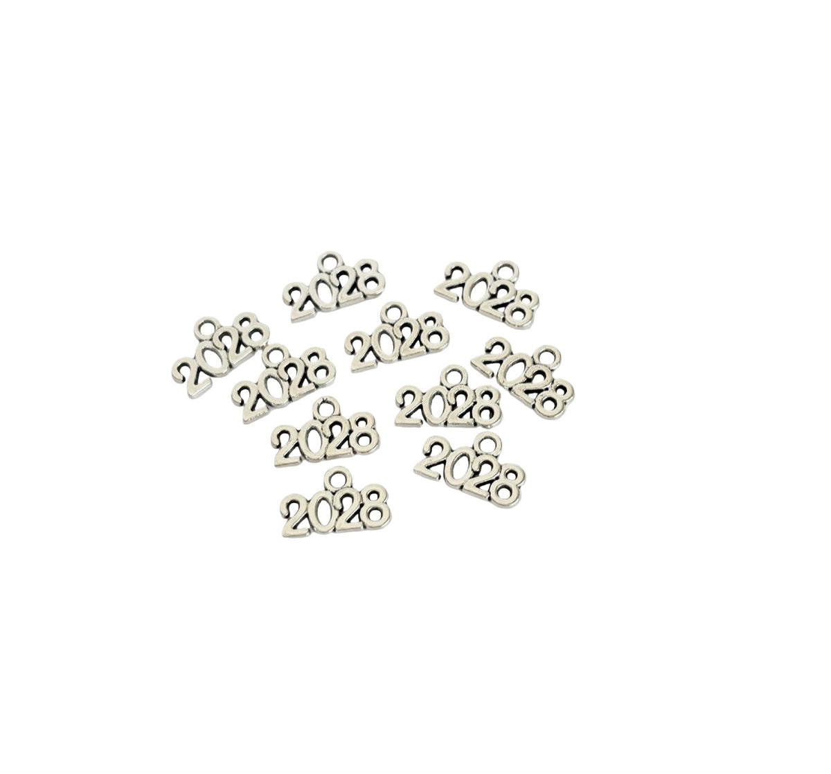 Base Metal Tiny Year Number Charms 2026 • 2027 • 2028 • 2025 • 2024 • 2023 • 2022