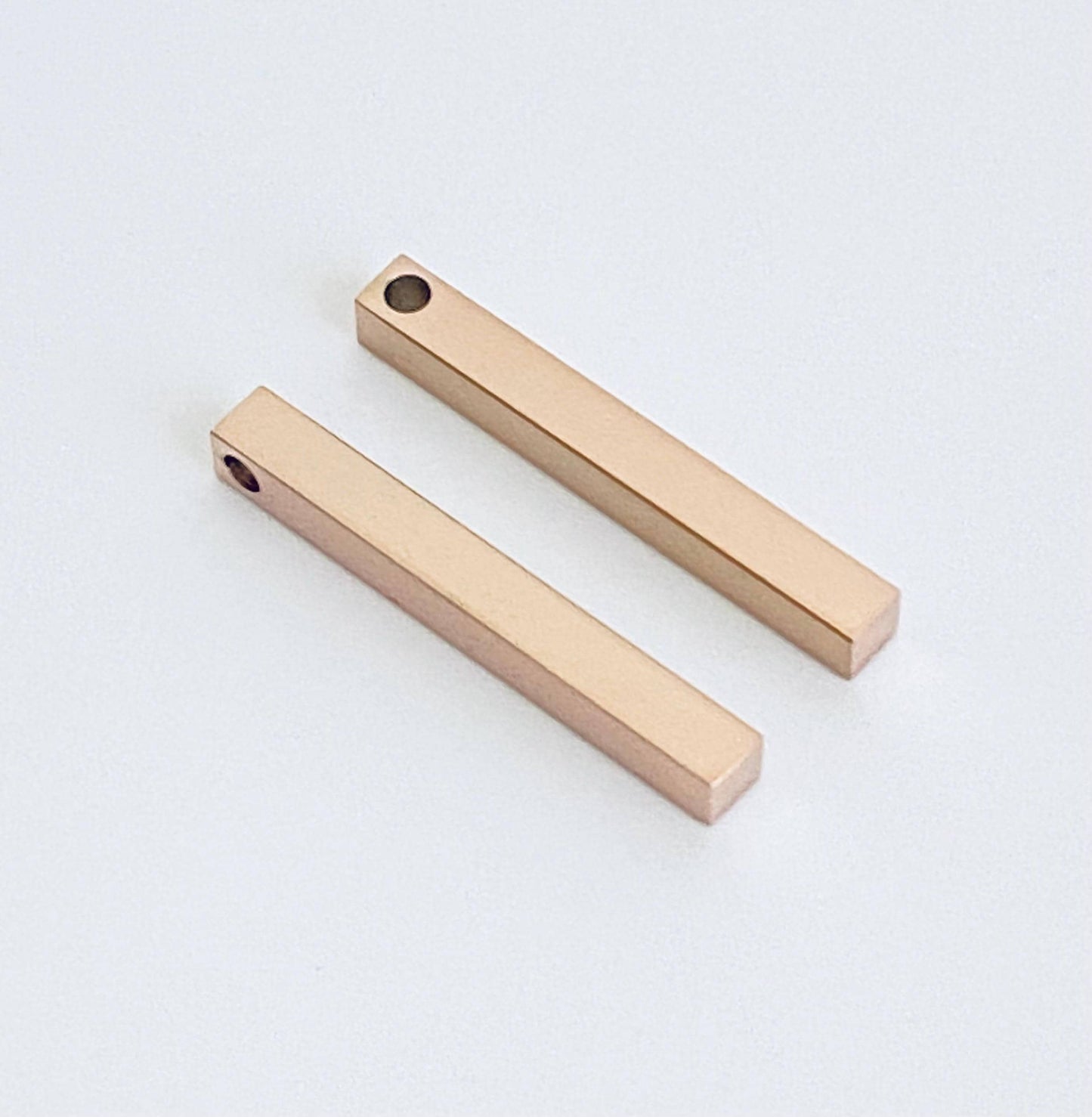 4-Sided Rose Gold over Stainless Steel Long Blank (5mm x 40mm)