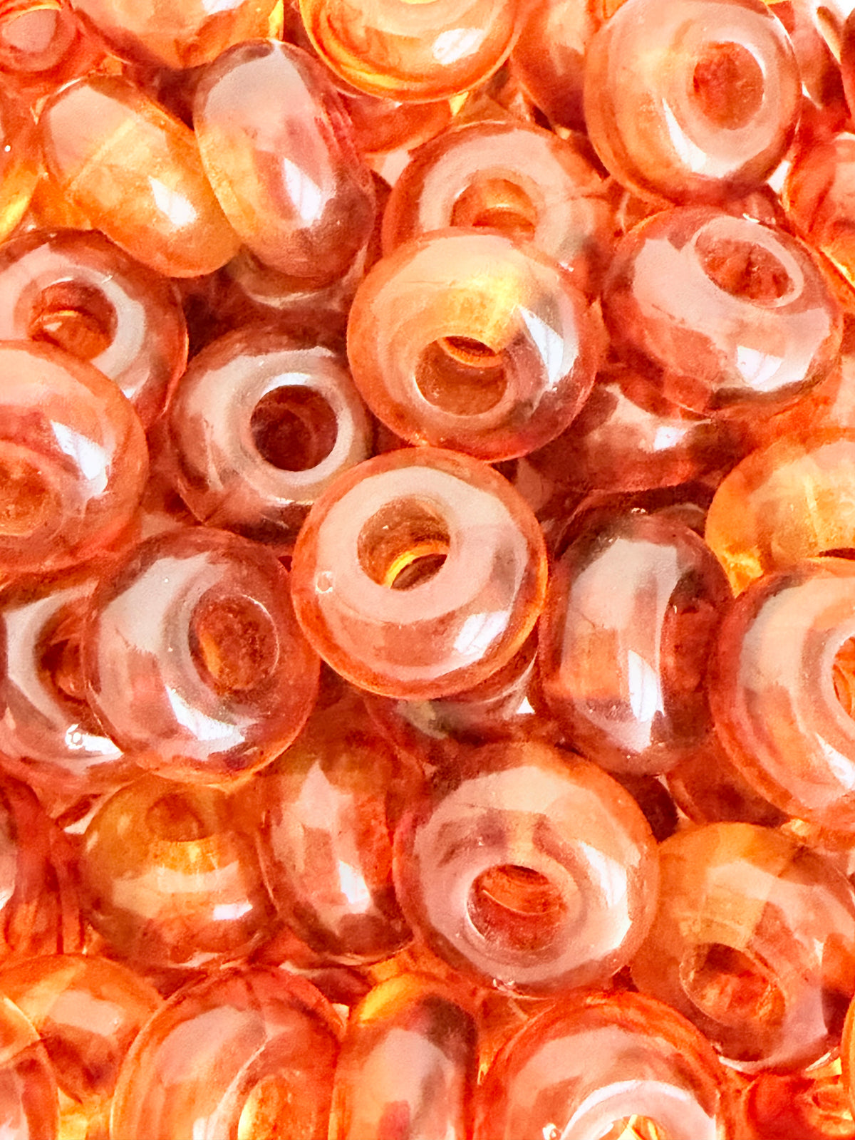 14mm Big Hole Acrylic Rondelle Beads • Assorted Color Donut-Shaped Beads for Jewelry Making