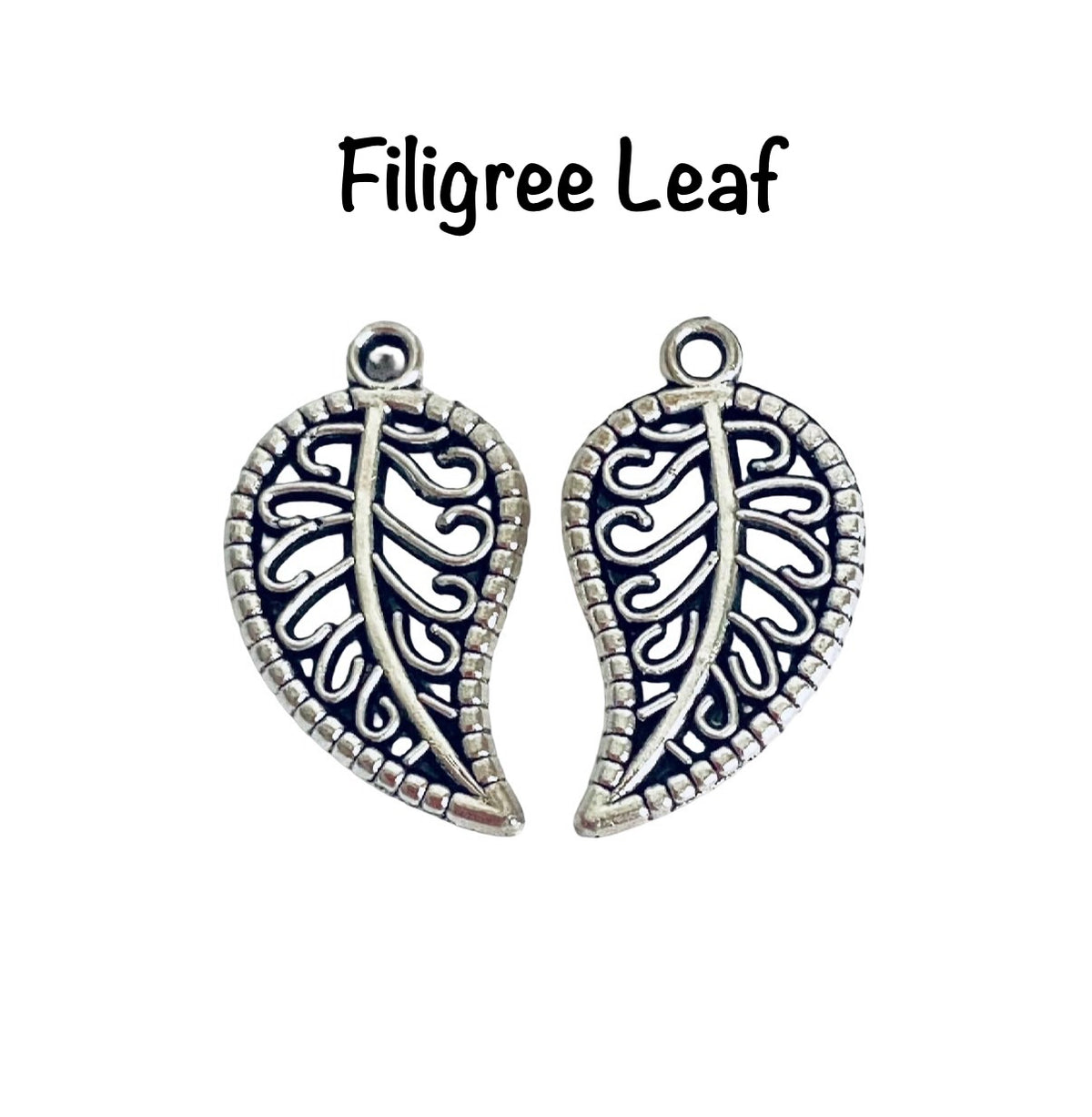 Base Metal Small Leaf Charms (Solid Leaf • Filigree Leaf)