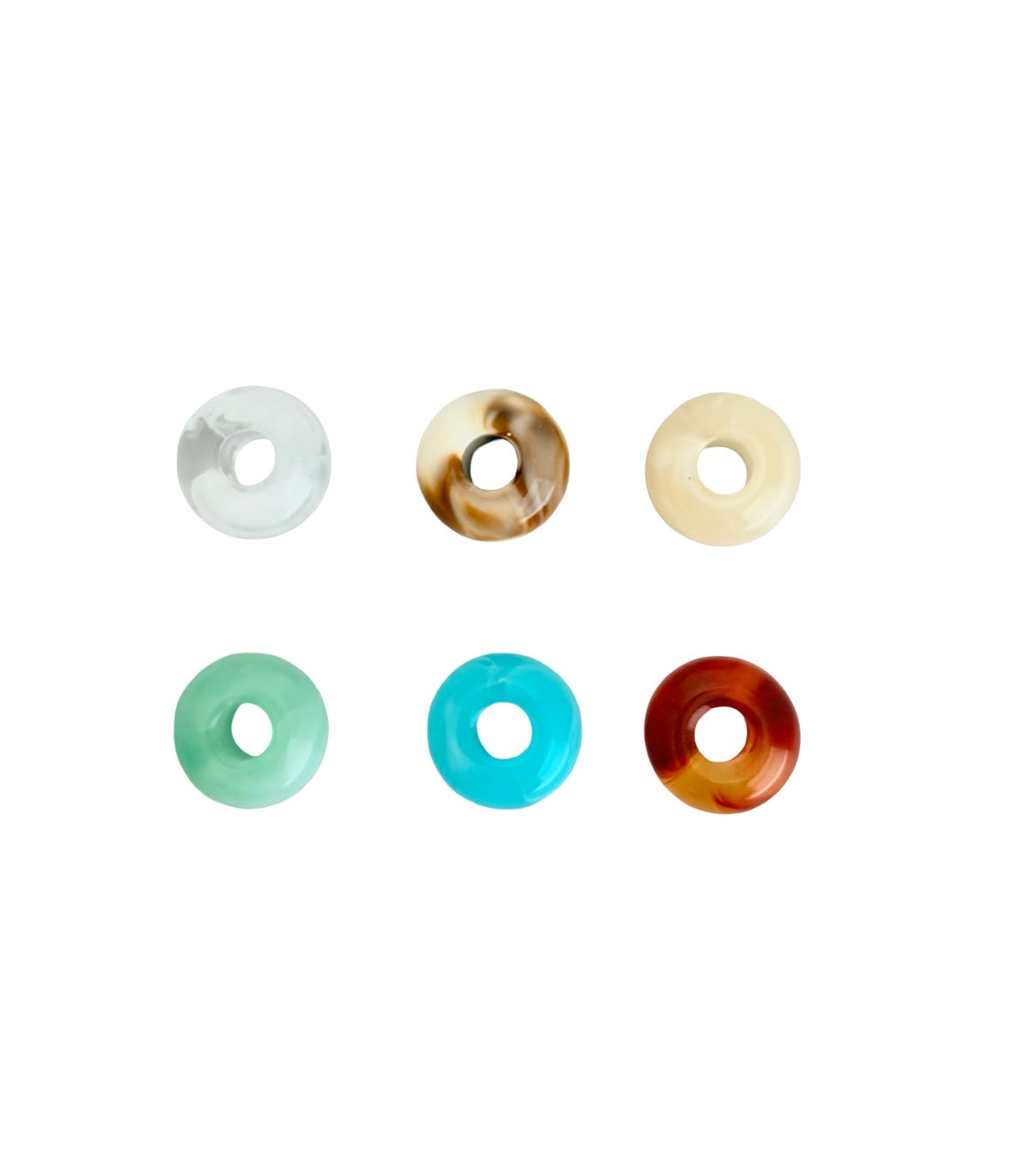 14mm Big Hole Acrylic Rondelle Beads • Assorted Color Donut-Shaped Beads for Jewelry Making