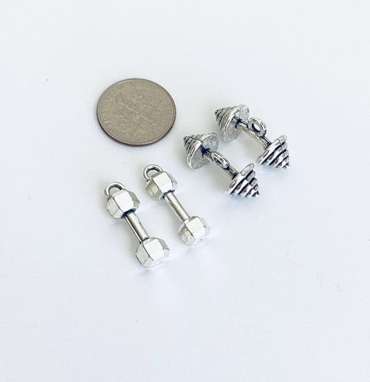 Base Metal Small Dumbbell Charm