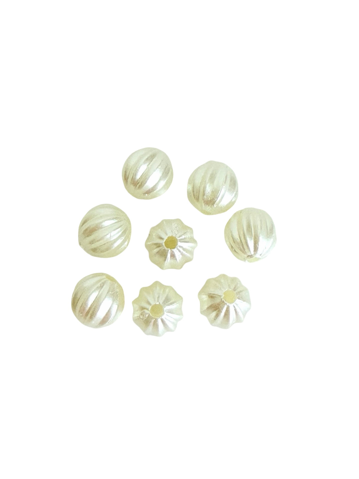 Ribbed Faux Pearl Beads • 8mm or 10mm • ABS Pearl Beads for Jewelry Making