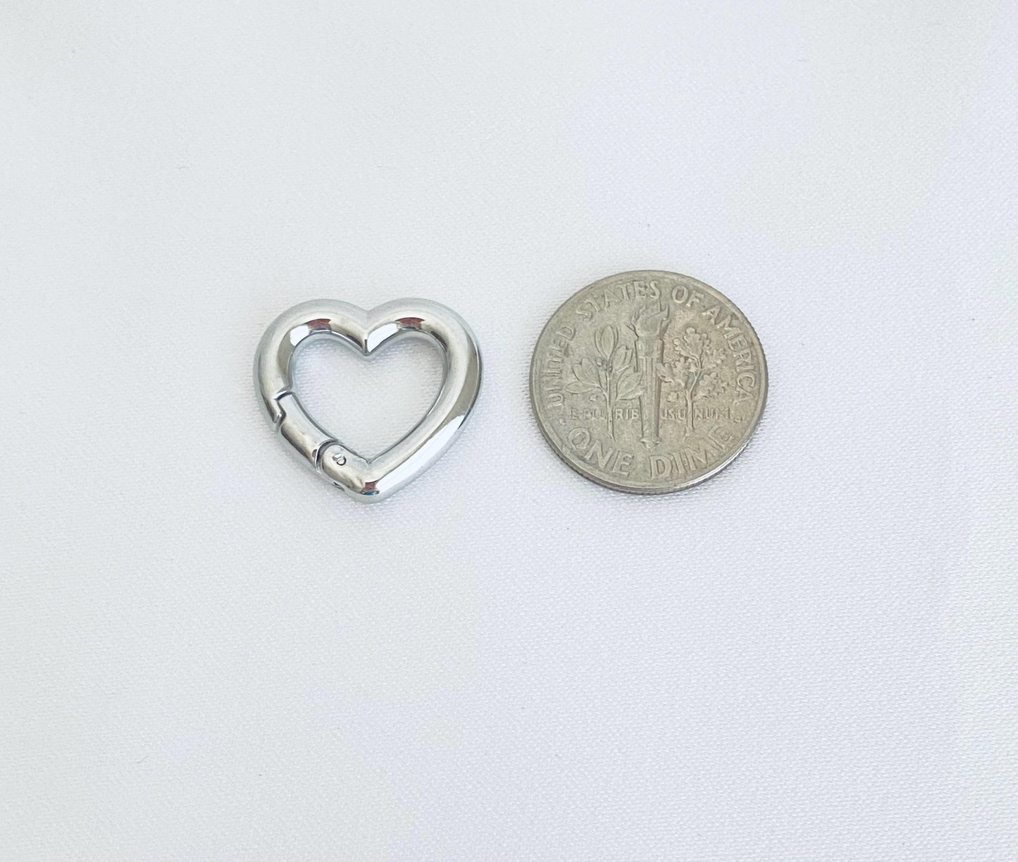 17mm x 16mm Stainless Steel Heart Connector Clasp