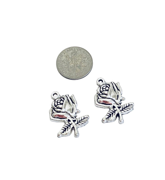 Base Metal Rose Charm