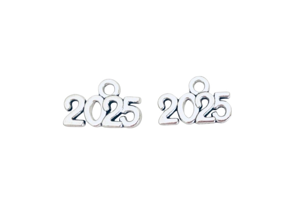 Base Metal Tiny Year Number Charms 2026 • 2027 • 2028 • 2025 • 2024 • 2023 • 2022