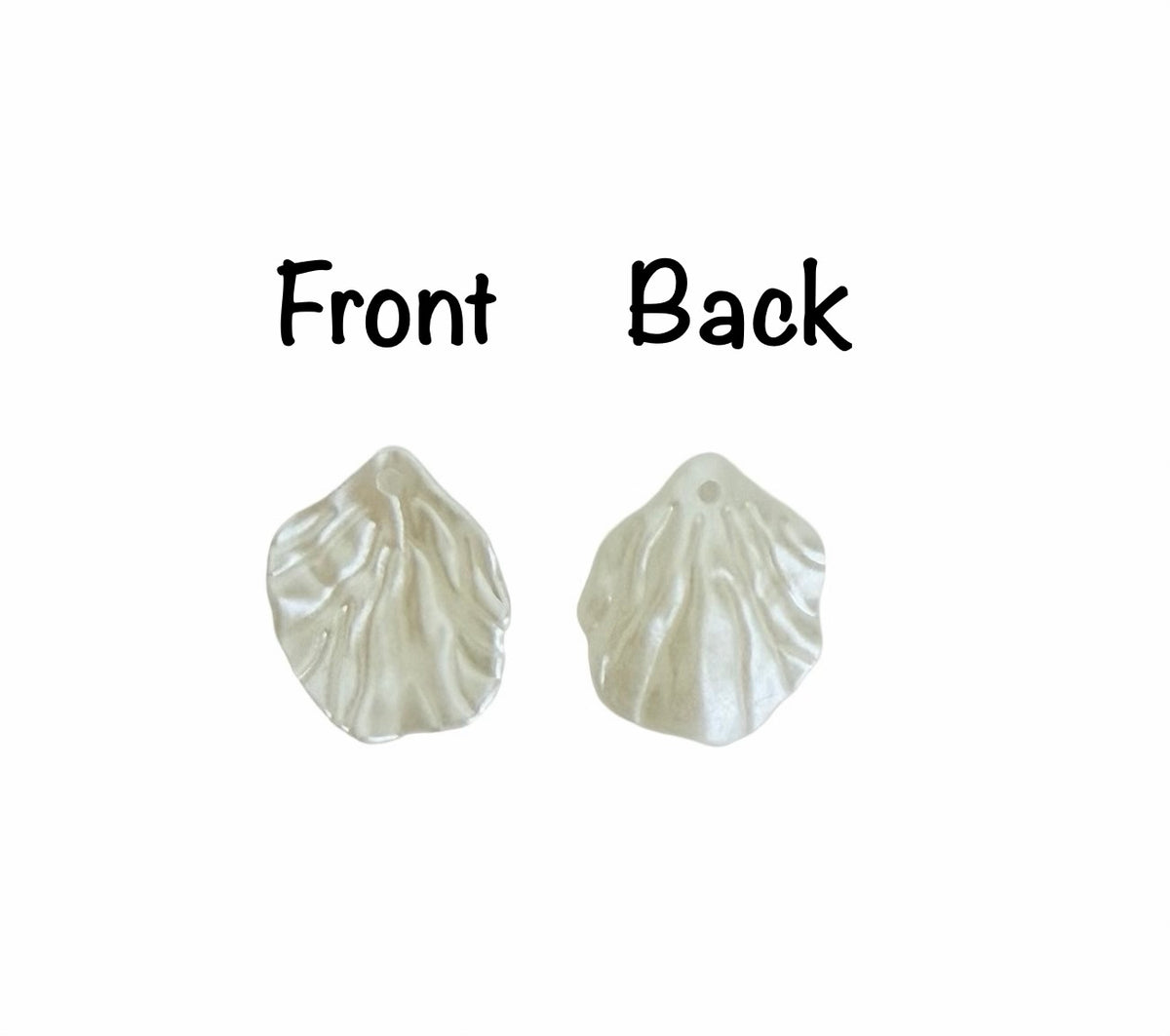Faux Pearl Leaf Charms • 17mm x 19mm • Charms for Jewelry Making